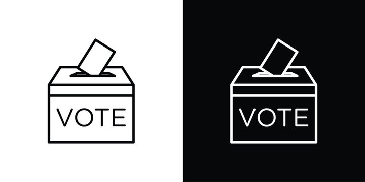 Referendum icon vector symbols pack in black and white lines