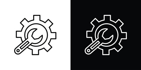 Productivity tools icon vector symbols pack in black and white lines