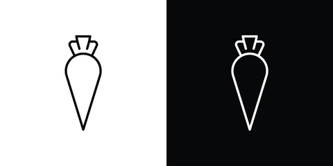 Pastry bag icon vector symbols pack in black and white lines
