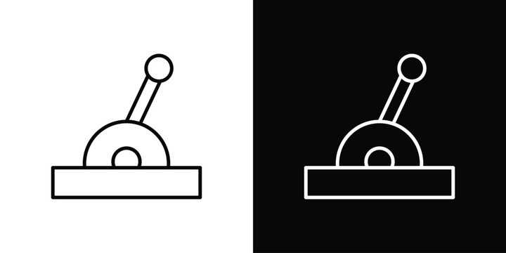 Lever icon vector symbols pack in black and white lines