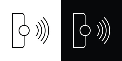 Infrared icon vector symbols pack in black and white lines