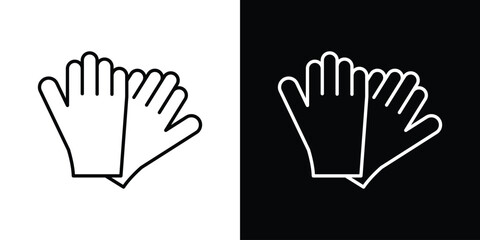 Obraz premium Gloves icon vector symbols pack in black and white lines