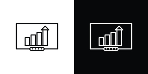 Equity derivatives icon vector symbols pack in black and white lines