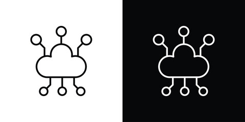 edge computing icon vector symbols pack in black and white lines