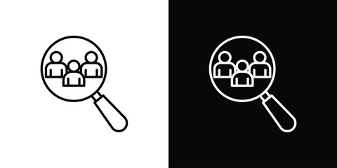 Demographics icon vector symbols pack in black and white lines