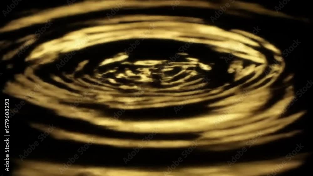 Poster soft ripples of golden light expanding in a hypnotic loop against a dark background