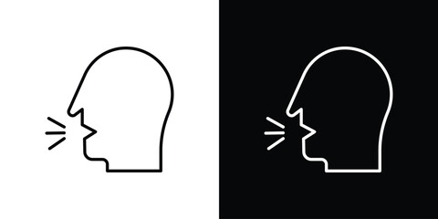 Breath icon vector symbols pack in black and white lines