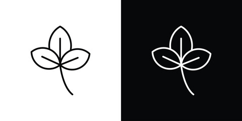 Basil icon vector symbols pack in black and white lines