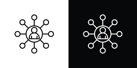 Affiliate marketing icon vector symbols pack in black and white lines