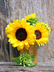 bouquet of sunflowers in a vase