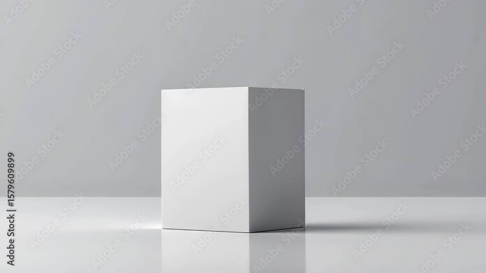 Poster minimalist white cube: clean and minimalist rendering, showcasing the subtle interplay of light and 