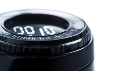 Digital kitchen timer with LED numbers and compact design ideal for precise cooking and modern culinary routines isolated on transparent background PNG