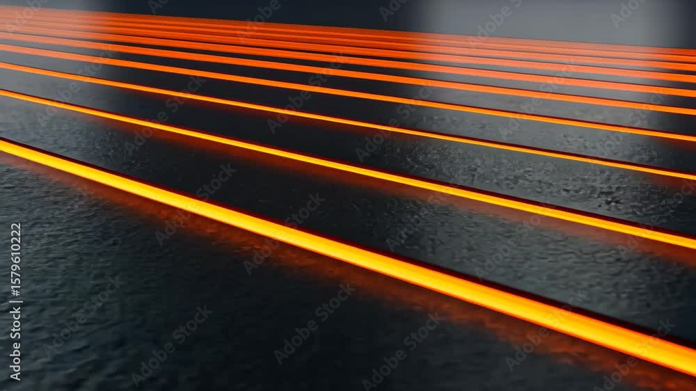 Poster abstract lines: a striking visual of parallel lines glows with an incandescent orange hue against a 