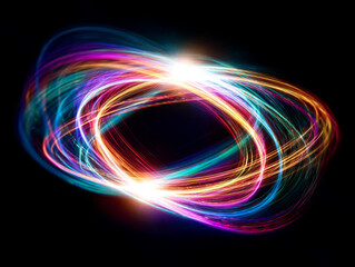 Glowing Light Trails Oval
