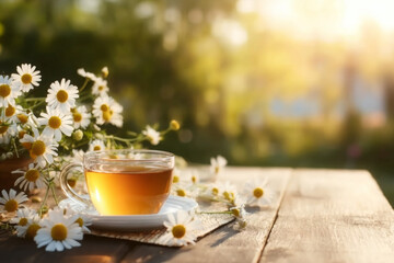 Golden Hour Herbal Tea Moment
