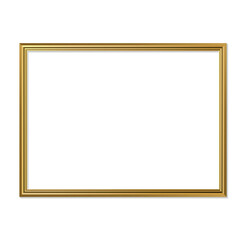 Realistic Golden Frame Thin Landscape Vector Illustration