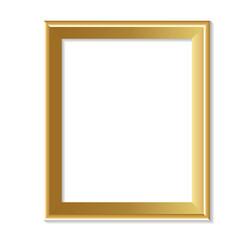 Simple Golden Picture Frame Portrait Orientation with Shadow