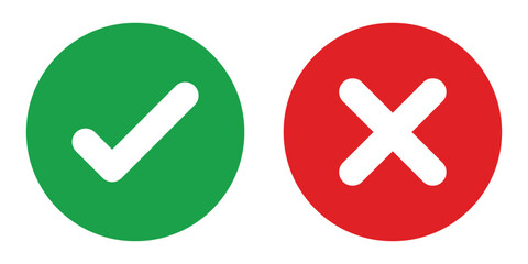 Obraz premium Check mark and cross mark icons