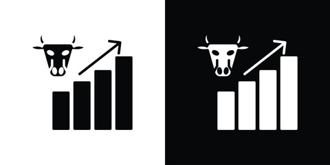 Bull market icon collection. Flat illustration of vector icon