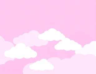 Pastel pink sky with white clouds