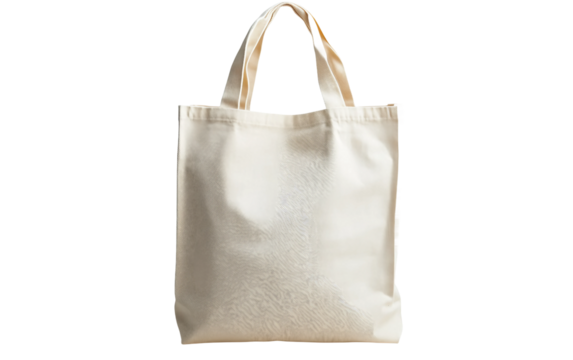 Eco-friendly shopping tote bag made of organic cotton designed for reusable and sustainable daily carry needs isolated on transparent background PNG