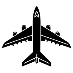 Plane vector, a modern plane art design, a black vector of a plane, a simple plane art, a plane isolated
