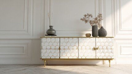 Modern, elegant cabinet in a sunlit room
