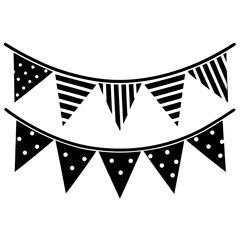 A set of bunting flags vector, a unique bunting flags design, a vector of bunting flags, a simple bunting flags collection art, a bunting flags symbol isolated
