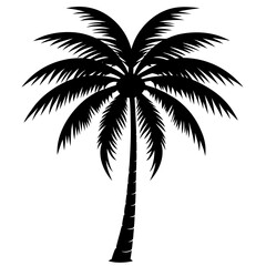 A palm tree vector, a unique tree design, a vector of a tropical tree, a simple beach tree art, a palm tree symbol isolated
