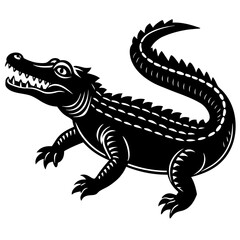 Naklejka premium A crocodile animal vector, a unique crocodile animal design, a vector of a crocodile, simple crocodile art, a crocodile symbol isolated