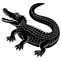 Fototapeta premium A crocodile vector, a unique crocodile animal design, a vector of a crocodile, simple crocodile art, a crocodile symbol isolated