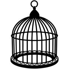 A bird cage vector, a bird cage design, vector of a bird cage, simple bird cage art, a bird cage icon symbol isolated