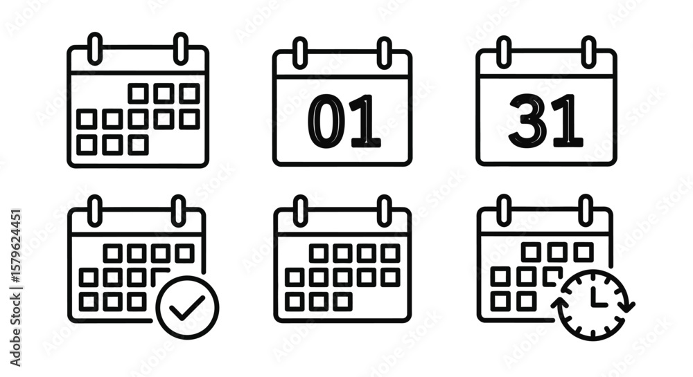 Poster a simple calendar graphic represents planning and scheduling, ideal for websites and apps, featuring