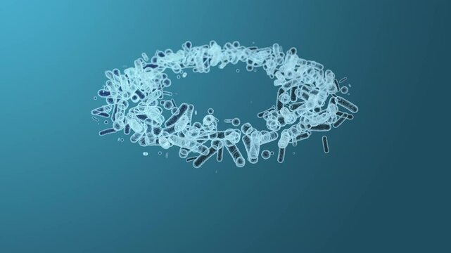 Enterobacteriaceae, gram-negative rod-shaped bacteria, part of intestinal microbiome and causative agents of different infections, 3D rendering. Escherichia coli, Klebsiella, Enterobacter and other	