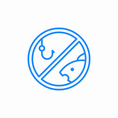 fishing restricted icon sign vector