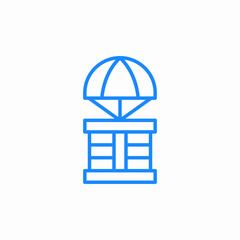 parachute flight icon sign vector