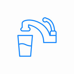 tap water glass icon sign vector