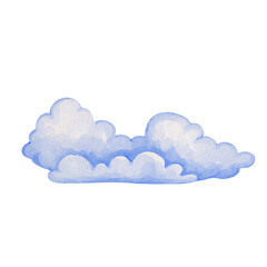 Airy blue clouds. Vector graphics.
