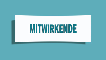 Mitwirkende (Contributors) - A card isolated on light green background.