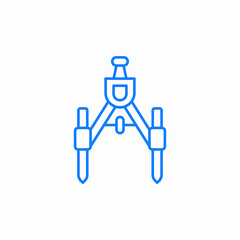 drawing compass icon sign vector