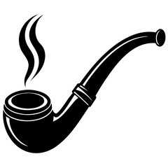 Smoking pipe icon vector, a Smoking pipe silhouette, Vector of Smoking pipe art, Smoking pipe black silhouette vector isolated