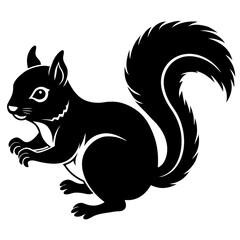 Obraz premium Squirrel icon vector, a squirrel animal silhouette, Vector of squirrel animal art, squirrel animal black silhouette vector isolated