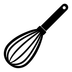 Fototapeta premium Whisk icon vector, a Whisk silhouette, Vector of Whisk art, Whisk black silhouette vector isolated