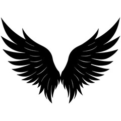 Fototapeta premium Bird wings icon vector, a bird wings silhouette, Vector of bird wings art, bird wings black silhouette vector isolated