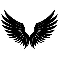 Fototapeta premium Bird wings icon vector, a bird wings silhouette, Vector of bird wings art, bird wings black silhouette vector isolated