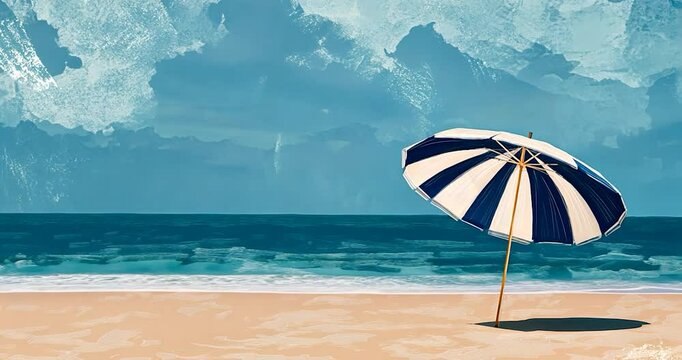 beach with umbrella
