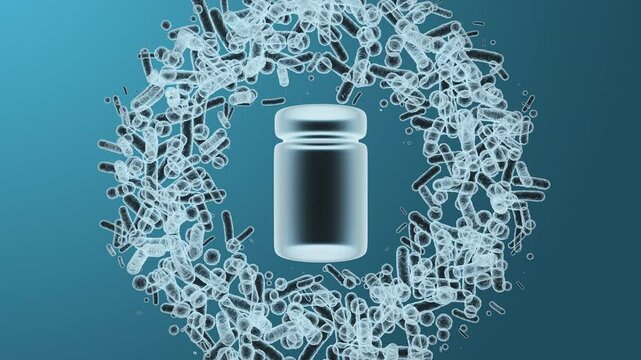 Enterobacteriaceae, gram-negative rod-shaped bacteria, part of intestinal microbiome and causative agents of different infections, 3D rendering. Escherichia coli, Klebsiella, Enterobacter and other	