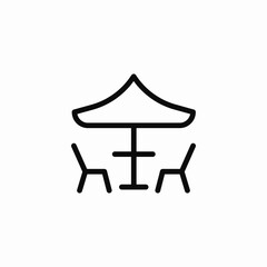 Fototapeta premium chair sitting umbrella icon sign vector