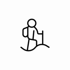 hiking man sport icon sign vector