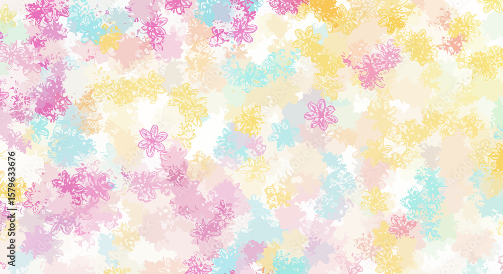 Poster abstract floral pattern in pastel colors creating a soft and dreamy atmosphere